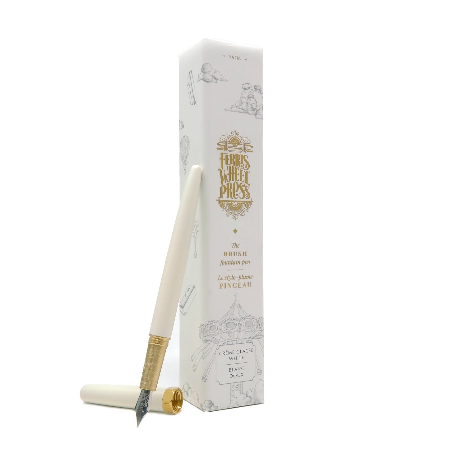 FERRIS WHEEL PRESS Brush Fountain Pen-M Creme Glacee White Satin Default Title