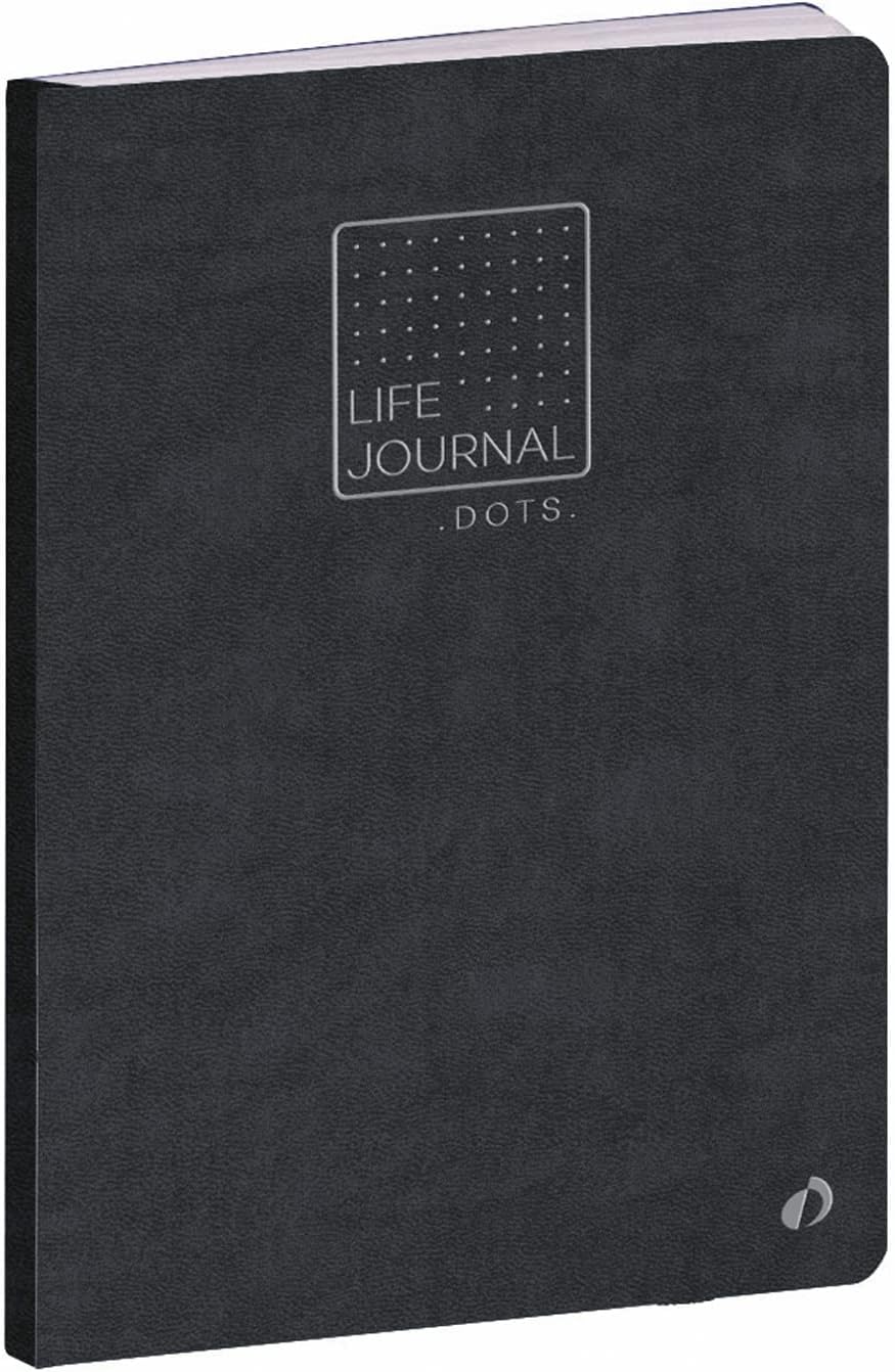 QUO VADIS Life Journal Notebook Dots L 15x21cm Black