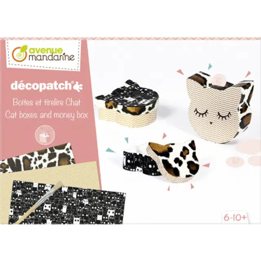 AVENUE MANDARINE Creative Box decopatch Cat Money Box