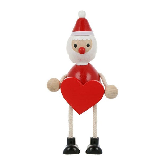 MARK'S Hracky Xmas Wooden Doll Heart Santa Claus Default Title