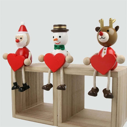 MARK'S Hracky Xmas Wooden Doll Heart Santa Claus Default Title