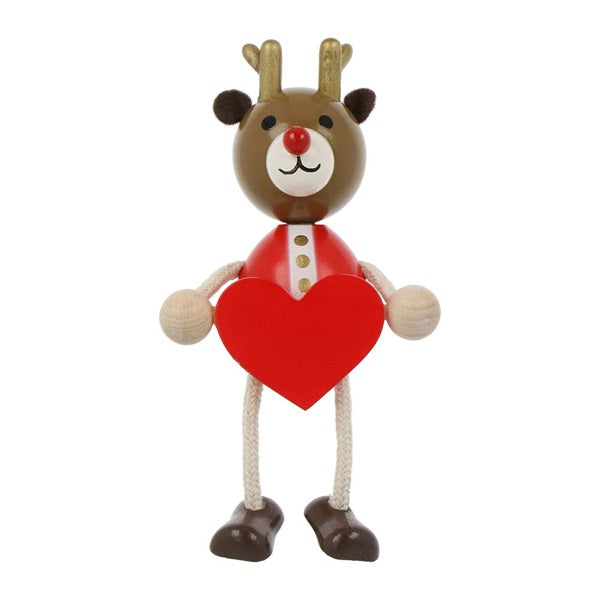 MARK'S Hracky Xmas Wooden Doll Heart Reindeer Default Title