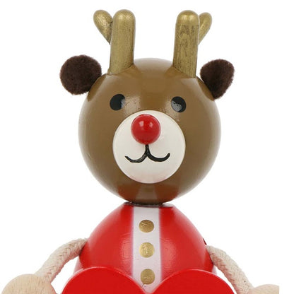 MARK'S Hracky Xmas Wooden Doll Heart Reindeer Default Title