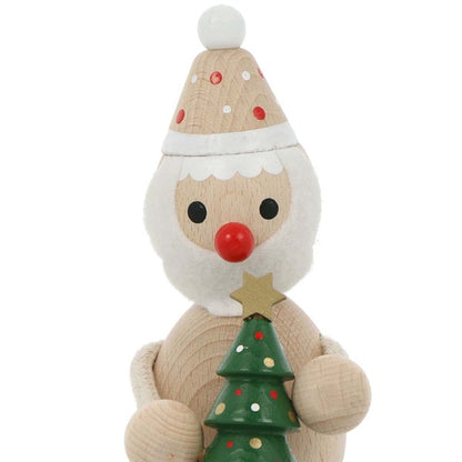 MARK'S Hracky Xmas Wooden Doll Santa Tree-Natural Default Title