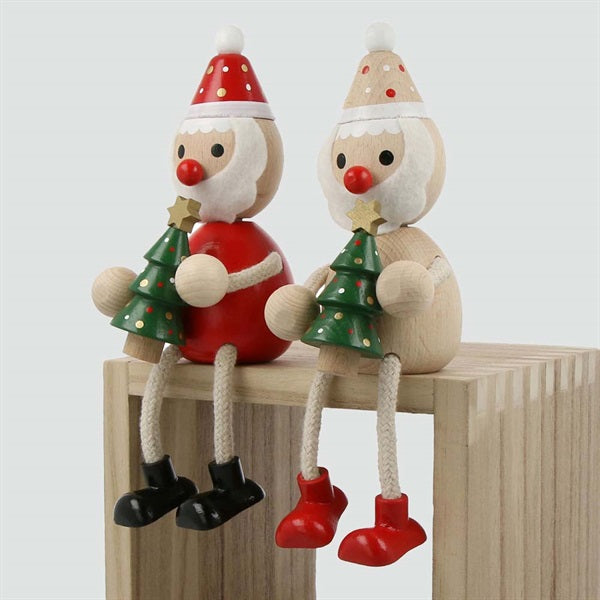 MARK'S Hracky Xmas Wooden Doll Santa Tree-Natural Default Title