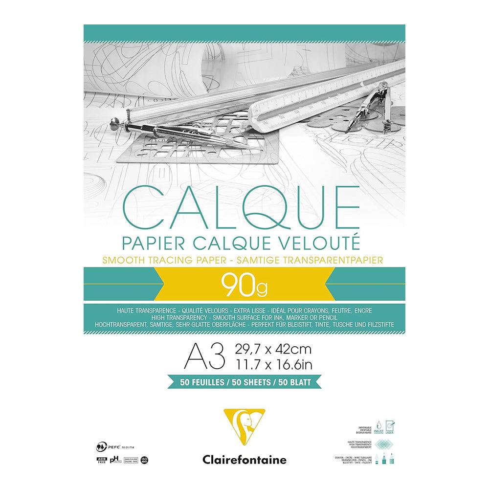 CLAIREFONTAINE Tracing Paper Pad A3 90/95g 50s