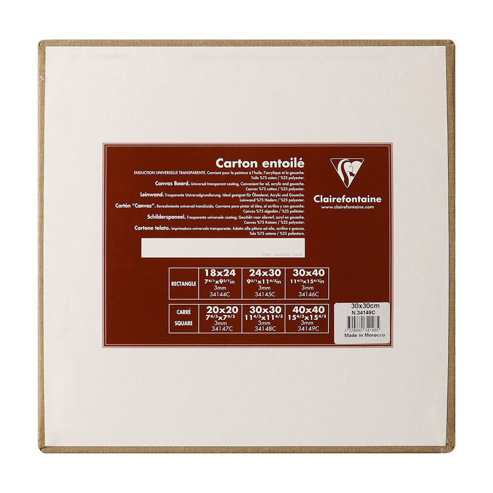 CLAIREFONTAINE Canvas Board Natural 3mm 30x30cm