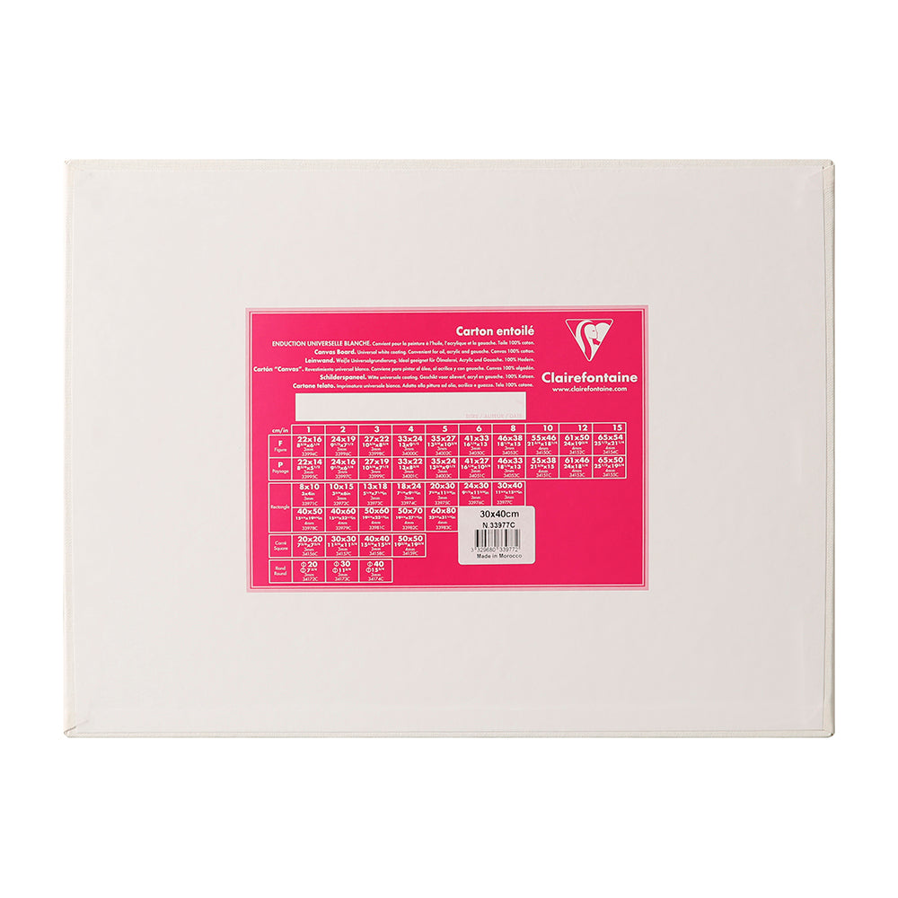 CLAIREFONTAINE Canvas Board White 3mm 30x40cm