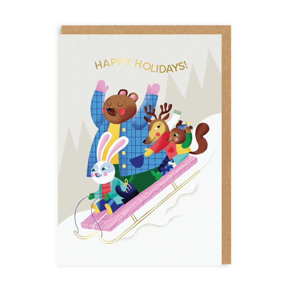 OHH DEER Card Christmas Animals Sledging Default Title