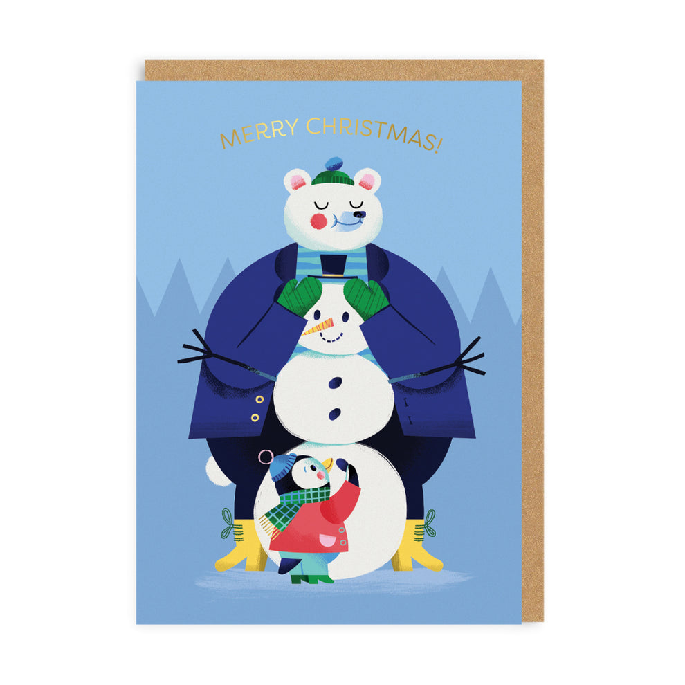 OHH DEER Card Christmas Building A Snowman Default Title