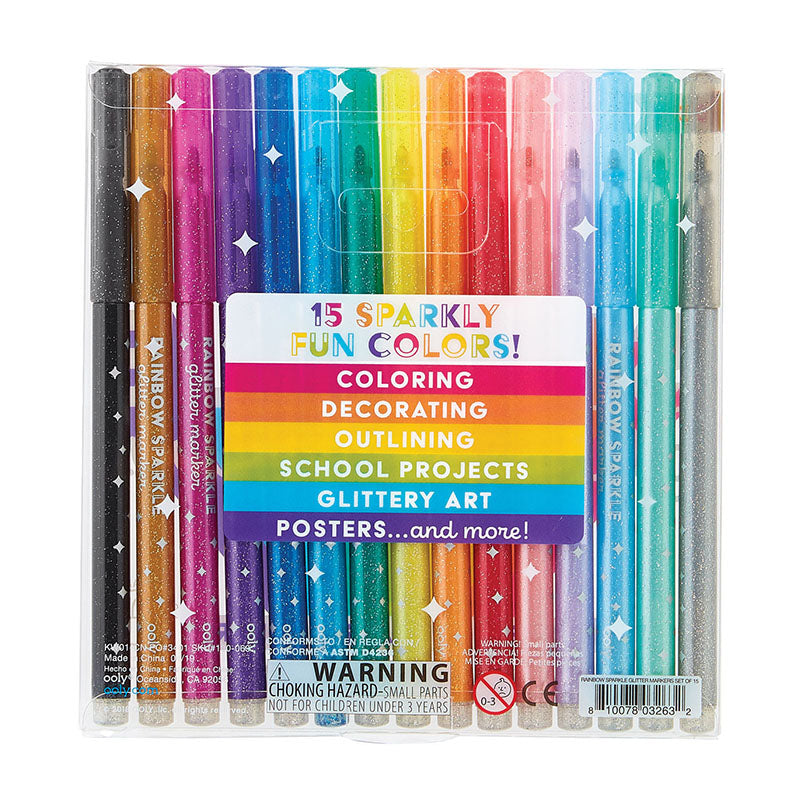 OOLY Rainbow Sparkle Glitter Markers 15s Default Title