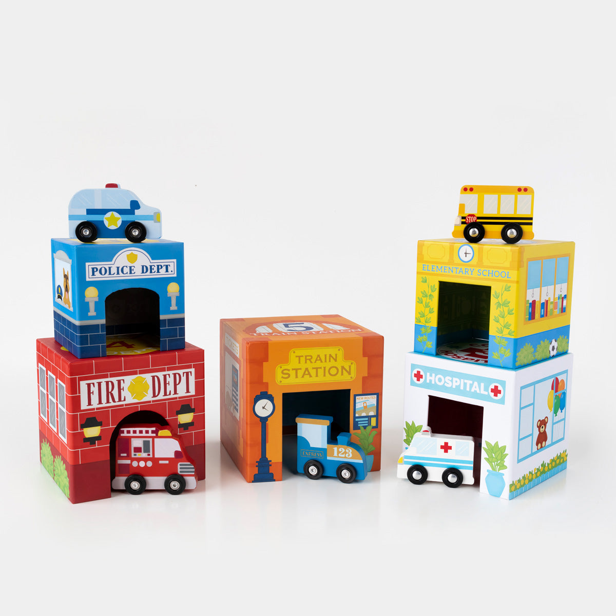 OOLY Stackables Nested Cardboard Toy-Busy City Default Title