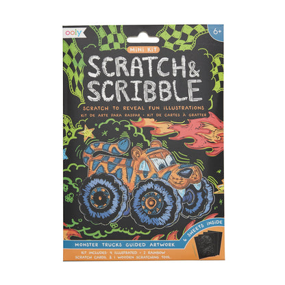 OOLY Mini Scratch & Scribble Art Kit-Monster Truck Default Title