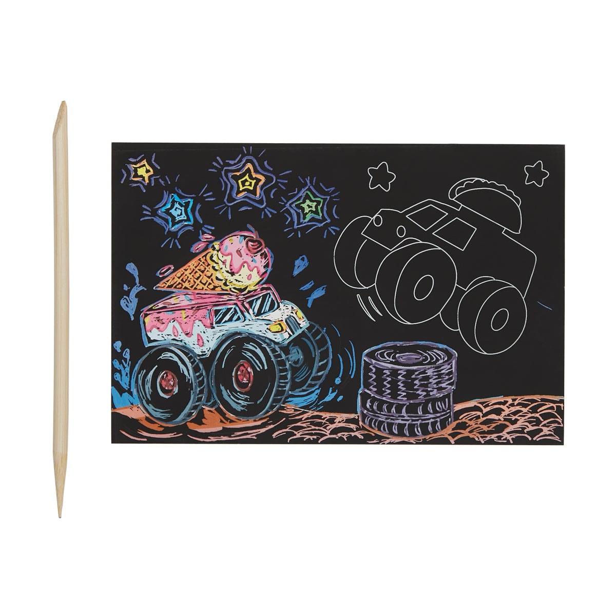 OOLY Mini Scratch & Scribble Art Kit-Monster Truck Default Title