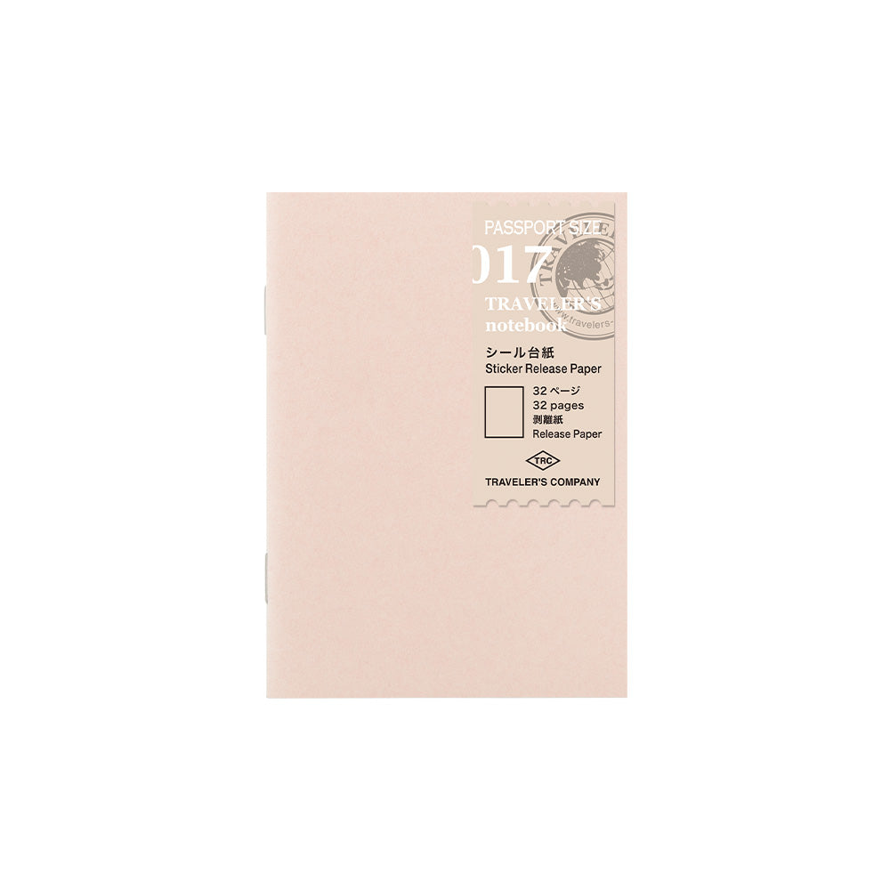 TRAVELERS Notebook Passport Refill 017 Sticker Release Paper