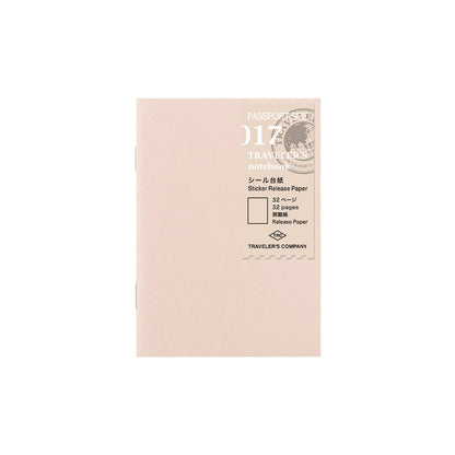 TRAVELERS Notebook Passport Refill 017 Sticker Release Paper