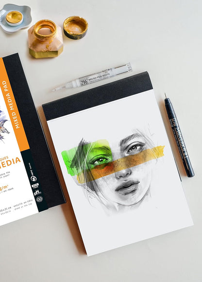 RHODIA Touch Mixed Media Sketchpad 250g A6+ Portrait 20s