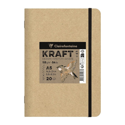 CLAIREFONTAINE Plain Kraft Stapled Book 115g A5 20s