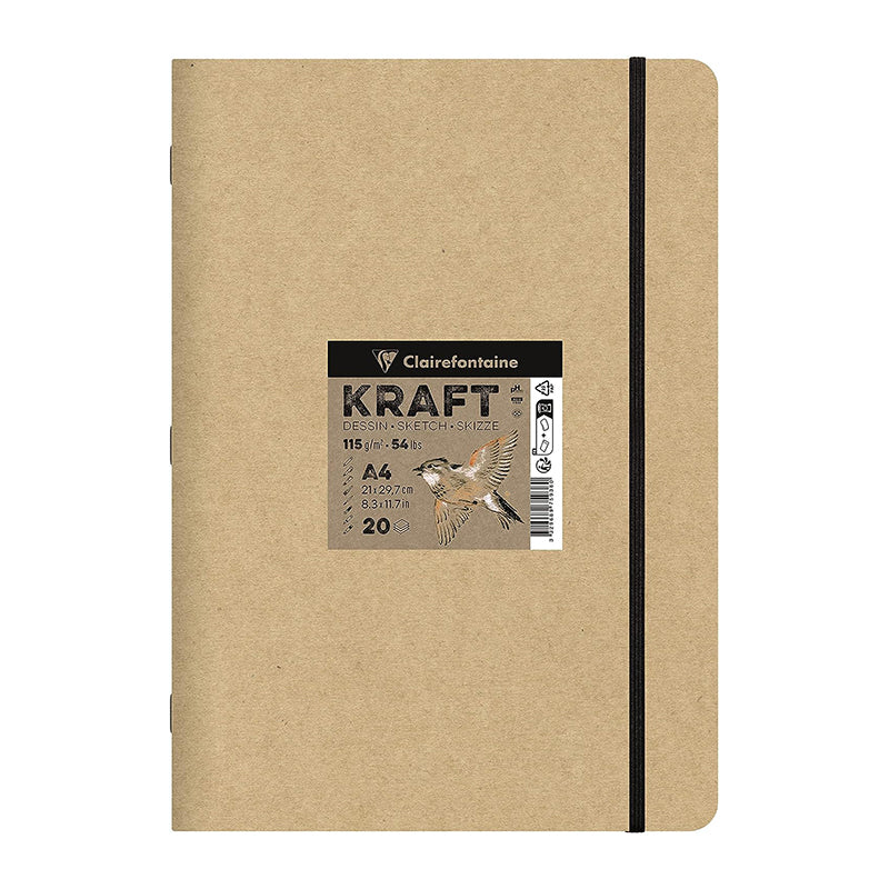 CLAIREFONTAINE Plain Kraft Stapled Book 115g A4 20s