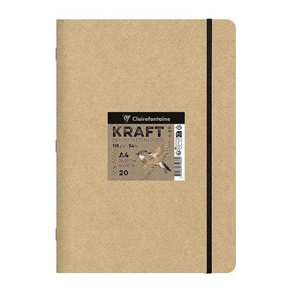 CLAIREFONTAINE Plain Kraft Stapled Book 115g A4 20s