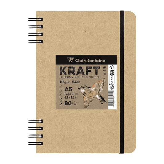 CLAIREFONTAINE Plain Kraft Double WB Book 115g A5