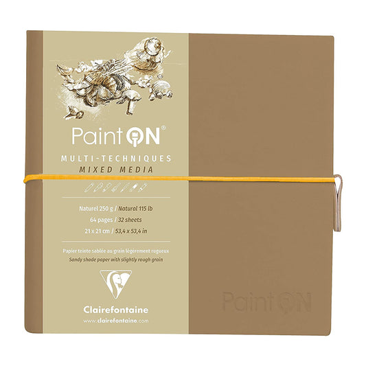 CLAIREFONTAINE Paint ON Sewn Pad 19x19cm 250g Natural