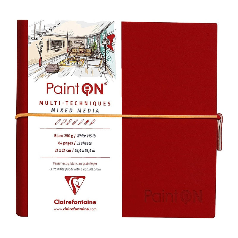 CLAIREFONTAINE Paint ON Sewn Pad 19x19cm 250g White