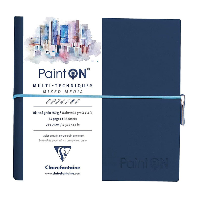 CLAIREFONTAINE Paint ON Sewn Pad 19x19cm 250g White Grain