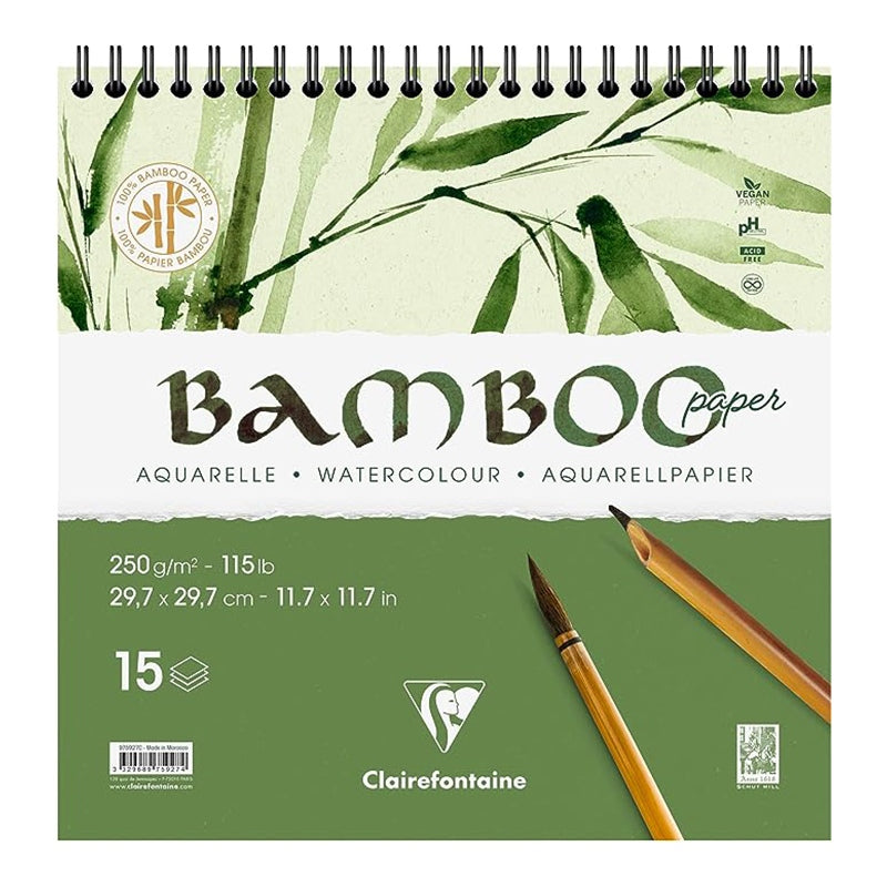 CLAIREFONTAINE Bamboo Wirebound Pad 250g 29.7x29.7cm 15s