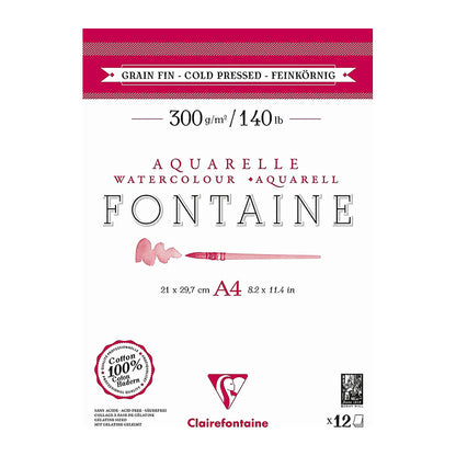 CLAIREFONTAINE Fontaine 2 Sides Cold Pressed 300g A4 12s