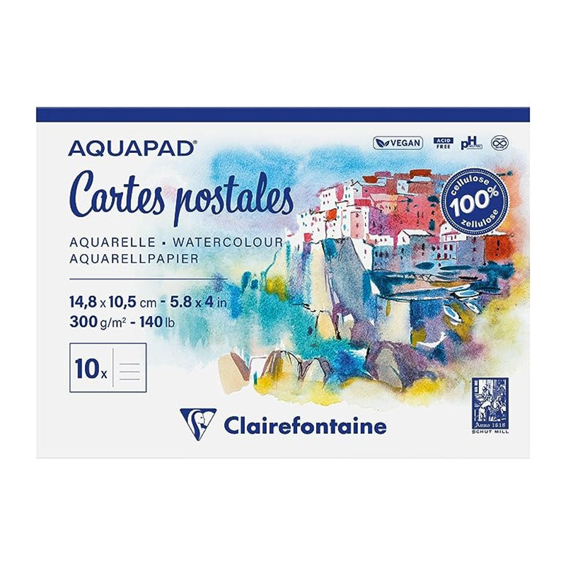 CLAIREFONTAINE Aquapad Postcard Pad 300g A6 20s