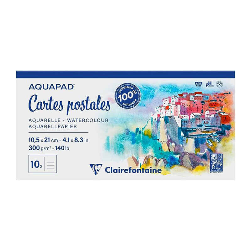 CLAIREFONTAINE Aquapad Postcard Pad 300g A5 10s