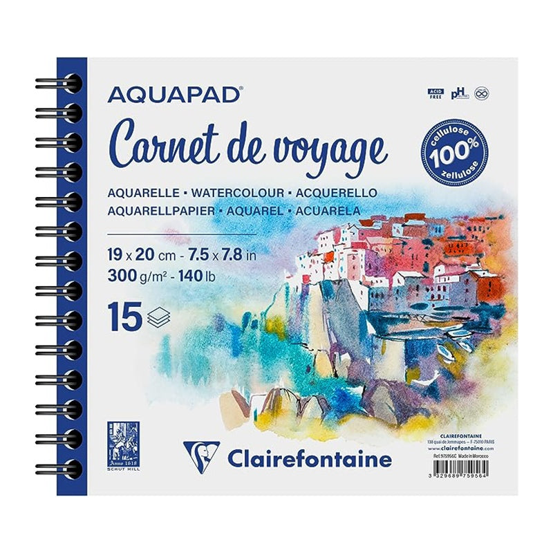 CLAIREFONTAINE Aquapad Wirebound Album 300g 19x20cm L 15s