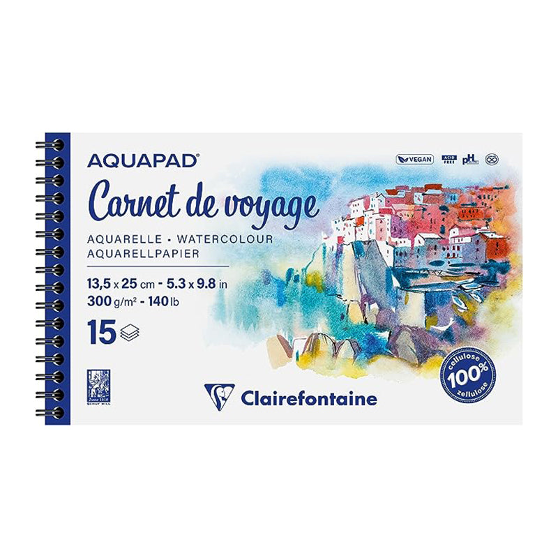 CLAIREFONTAINE Aquapad Wirebound Album 300g 13.5x13.5cm L 15s