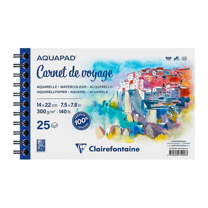 CLAIREFONTAINE Aquapad Wirebound Album 300g 14x22cm L 25s