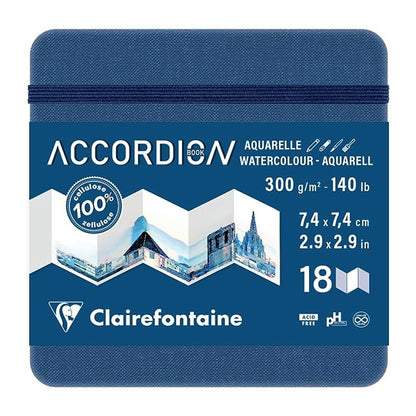 CLAIREFONTAINE Accordion Book Medium Fine Grain 300g 7.4x7.4cm 18p