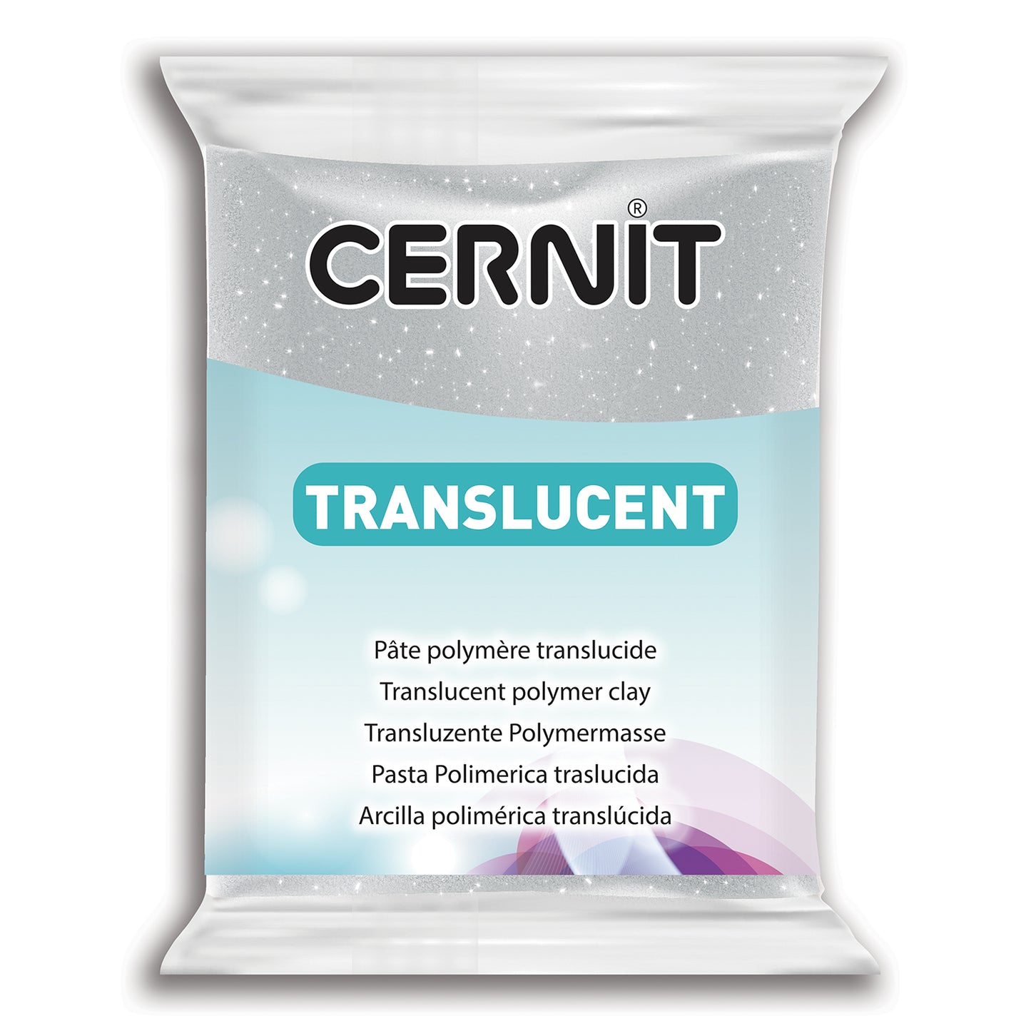 CERNIT Polymer Clay 56g Translucent 080 Silver Glitter