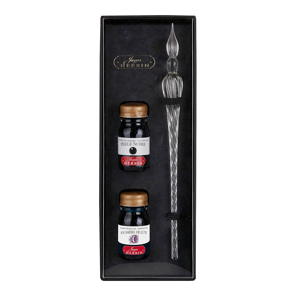 JACQUES HERBIN Ink & Glass Pen Set Transparent