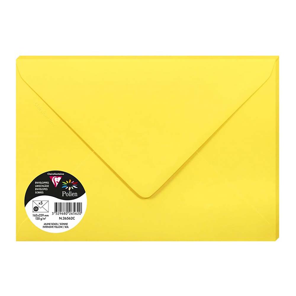 POLLEN Envelopes 120g 162x229mm Intensive Yellow 5s