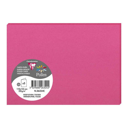 POLLEN Folded Cards 120g 162x114mm Intensive Pink