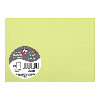 POLLEN Folded Cards 120g 162x114mm Leaf Bud Green