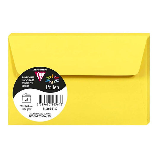 POLLEN Envelopes 120g 90x140mm Intensive Yellow 5s