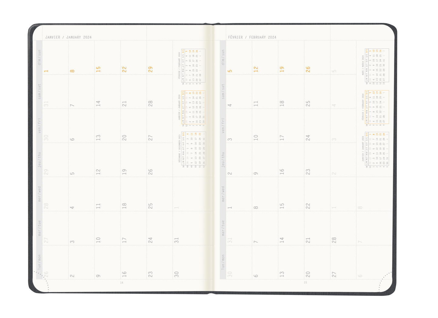 RHODIA 2024 Webplanner A5 Weekly Horizontal Titanium