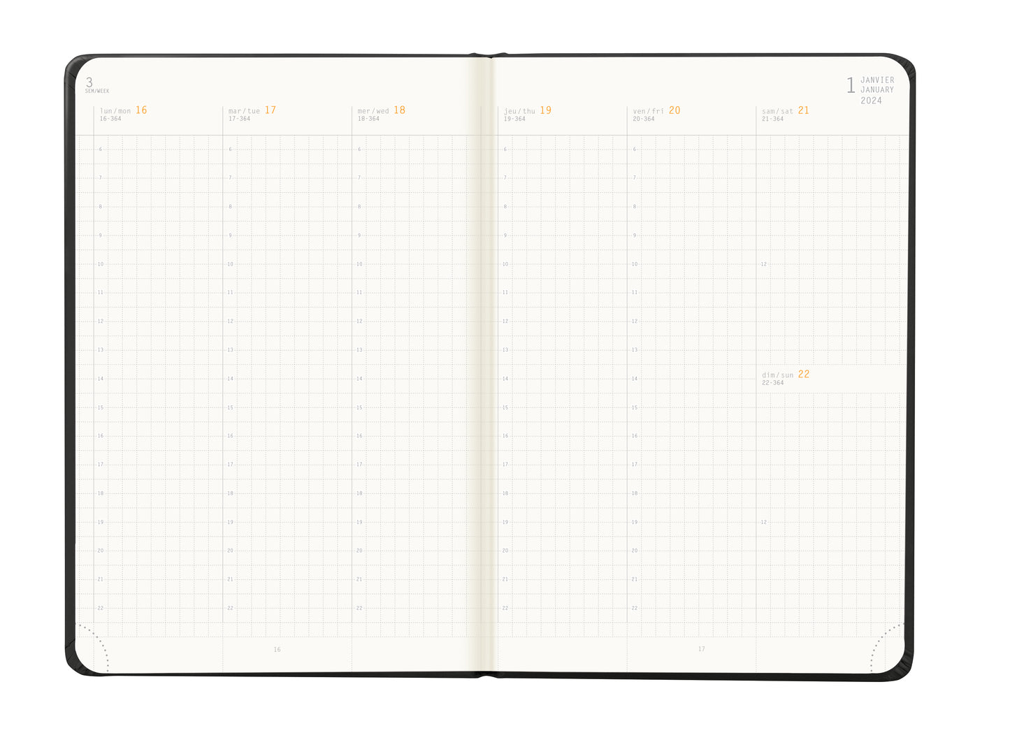 RHODIA 2024 Webplanner A5 Weekly Vertical Black