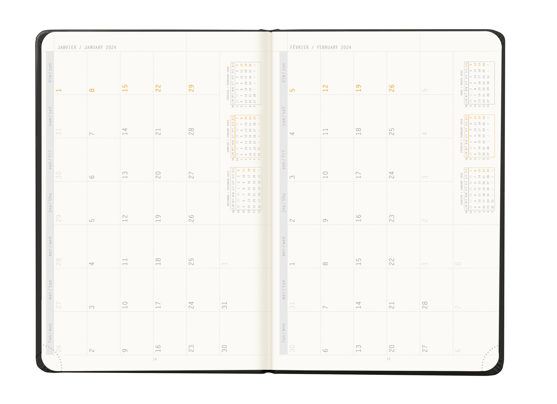 RHODIA 2024 Webplanner A5 Weekly Vertical Black