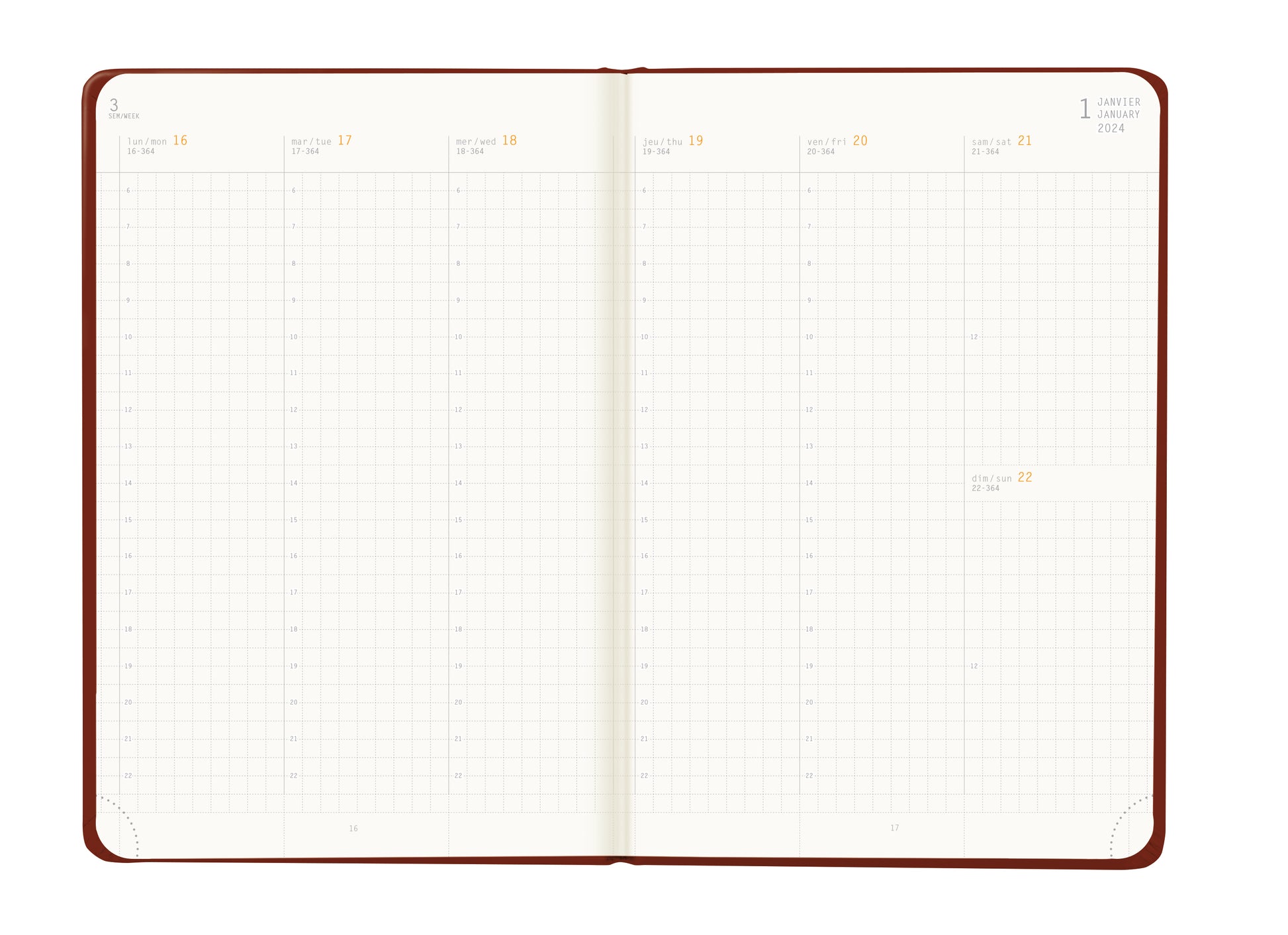 RHODIA 2024 Webplanner A5 Weekly Vertical Burgundy