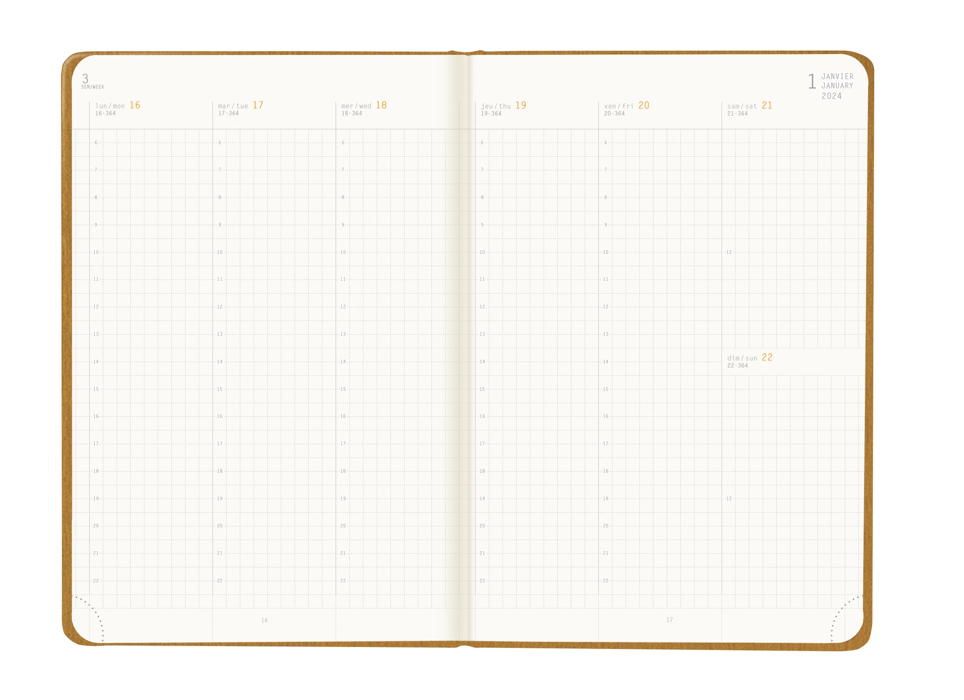 RHODIA 2024 Webplanner A5 Weekly Vertical Gold