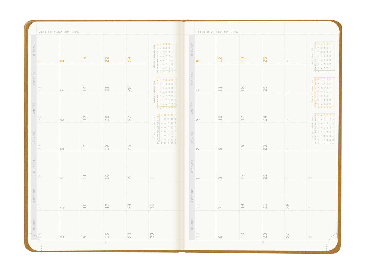 RHODIA 2024 Webplanner A5 Weekly Vertical Gold