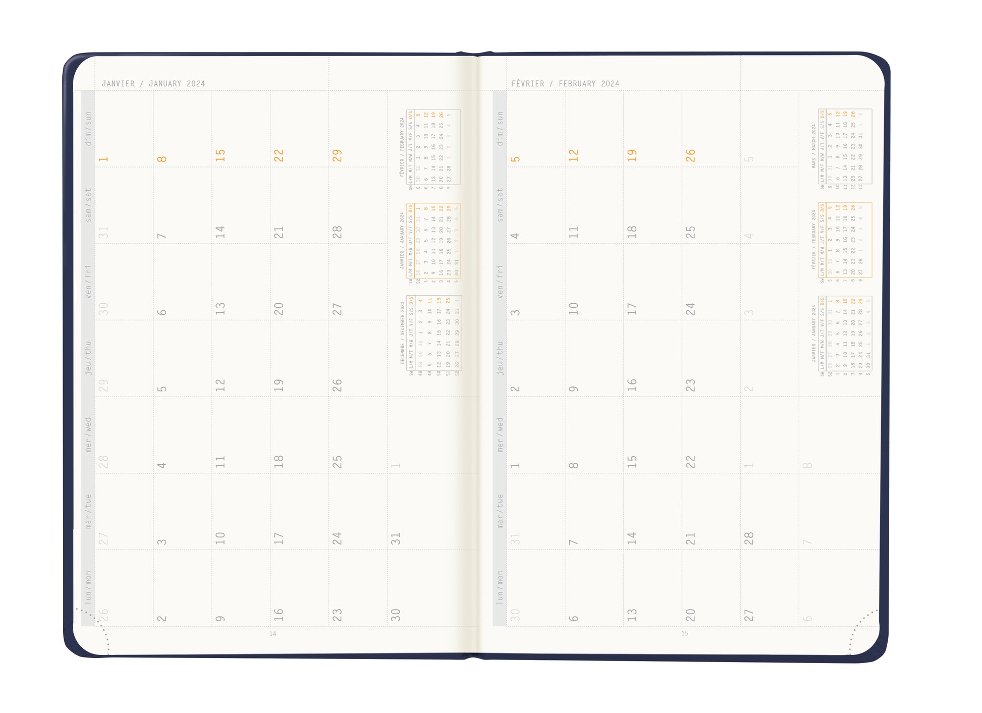 RHODIA 2024 Webplanner A5 Weekly Vertical Midnight