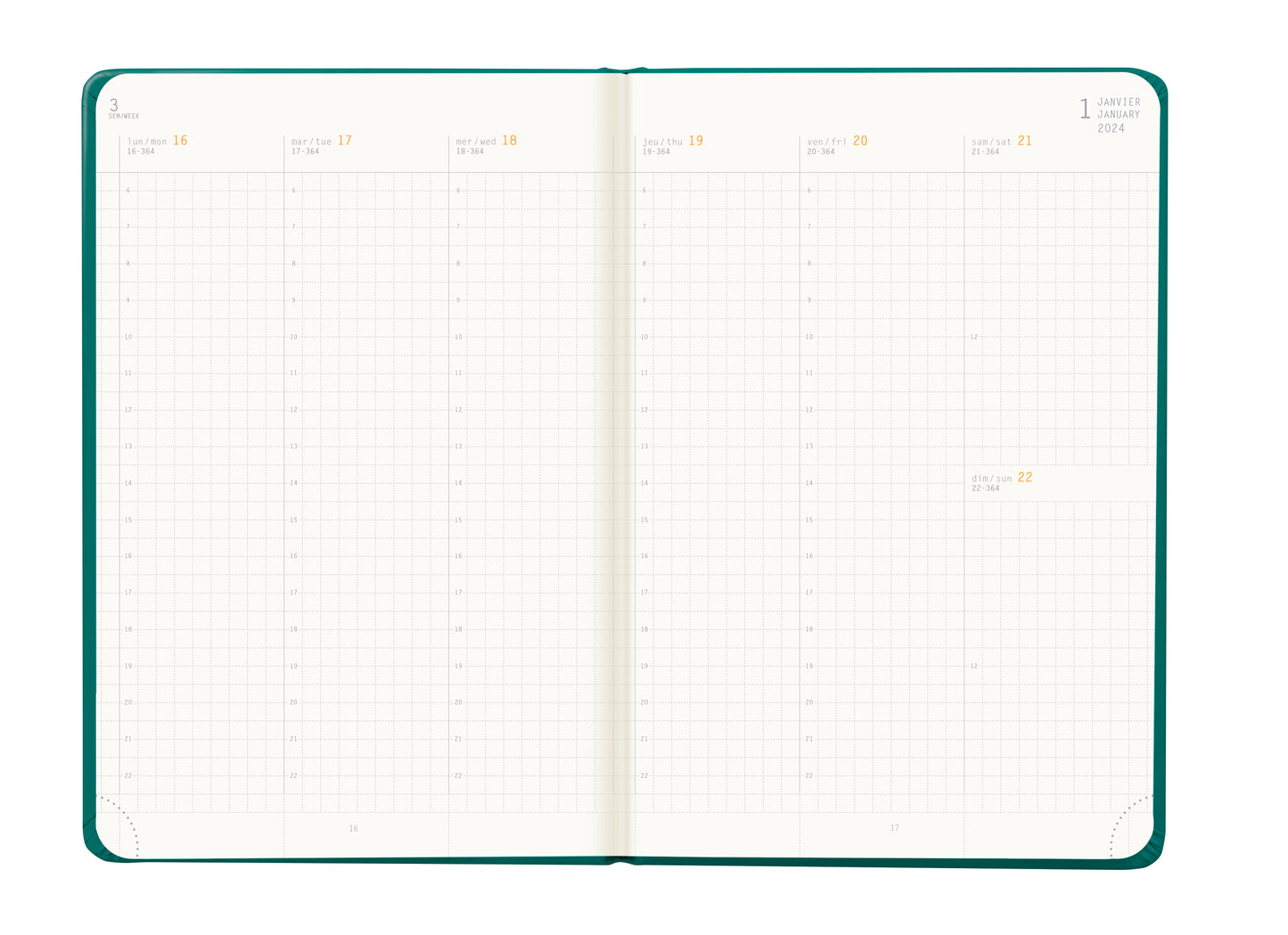 RHODIA 2024 Webplanner A5 Weekly Vertical Peacock